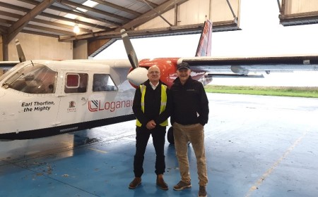 Island Aviation Chris Sattler and Colin pilot from Loganair